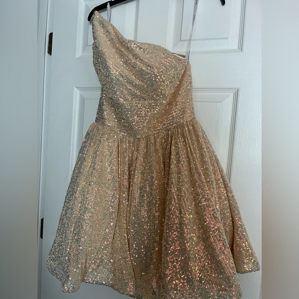 Sherri Hill Champagne Dress